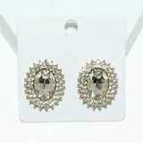 99009, OVAL ACCENT CRYSTAL RHINESTONE EARRING