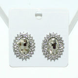 99009, OVAL ACCENT CRYSTAL RHINESTONE EARRING
