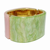 99014, RECTANGLE GLITTER CELLULOID ACETATE BANGLE BRACELET