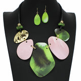 99015, GEOMETRIC MATTE ACRYLIC NECKLACE