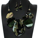 99015, GEOMETRIC MATTE ACRYLIC NECKLACE