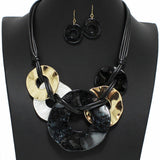 99016, HAMMERED ROUND CELLULOID ACETATE NECKLACE