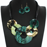 99016, HAMMERED ROUND CELLULOID ACETATE NECKLACE