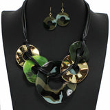 99016, HAMMERED ROUND CELLULOID ACETATE NECKLACE