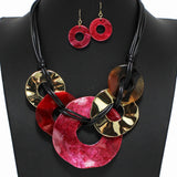 99016, HAMMERED ROUND CELLULOID ACETATE NECKLACE