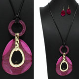 99028, GEOMETRIC CELLULOID ACETATE LONG NECKLACE