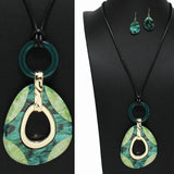 99028, GEOMETRIC CELLULOID ACETATE LONG NECKLACE