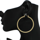 99036, BALL BEADED HOOP PIN CATCH EARRING