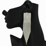 99050, RECTANGLE CRYSTAL RHINESTONE DANGLE EARRING