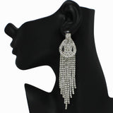 99051, CRYSTAL RHINESTONE DANGLE EARRING
