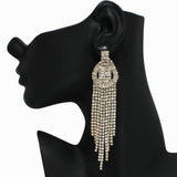 99051, CRYSTAL RHINESTONE DANGLE EARRING