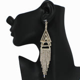 99052, TRIANGLE CRYSTAL RHINESTONE DANGLE EARRING