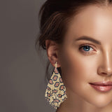 99058, LEOPARD SEED BEADED FRINGE EARRING