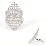 99072, BAGUETTE CUBIC ZIRCONIA ACCENT ADJUSTABLE RING