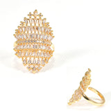 99072, BAGUETTE CUBIC ZIRCONIA ACCENT ADJUSTABLE RING