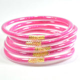 99079, GLITTER JELLY TUBE MULTI LAYERED BRACELET SET