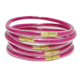 99079, GLITTER JELLY TUBE MULTI LAYERED BRACELET SET