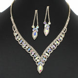 99084, MARQUISE ACCENT CRYSTAL RHINESTONE NECKLACE SET