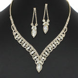 99084, MARQUISE ACCENT CRYSTAL RHINESTONE NECKLACE SET