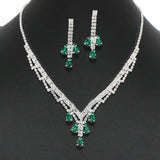 99085, TEARDROP ACCENT CRYSTAL RHINESTONE NECKLACE SET