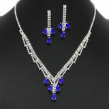99085, TEARDROP ACCENT CRYSTAL RHINESTONE NECKLACE SET
