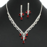 99085, TEARDROP ACCENT CRYSTAL RHINESTONE NECKLACE SET