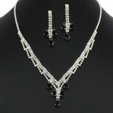99085, TEARDROP ACCENT CRYSTAL RHINESTONE NECKLACE SET