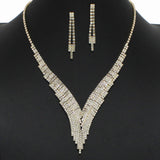 99088, V-SHAPE CRYSTAL RHINESTONE NECKLACE SET