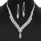 99089, MARQUISE ACCENT CRYSTAL RHINESTONE NECKLACE SET