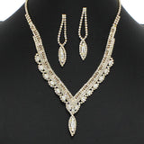 99089, MARQUISE ACCENT CRYSTAL RHINESTONE NECKLACE SET