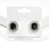 99090, GEOMETRIC ACCENT CRYSTAL RHINESTONE STUD EARRING