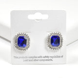 99090, GEOMETRIC ACCENT CRYSTAL RHINESTONE STUD EARRING