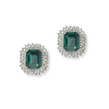 99090, GEOMETRIC ACCENT CRYSTAL RHINESTONE STUD EARRING