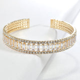 99101, BAGUETTE ACCENT CRYSTAL RHINESTONE CUFF BRACELET