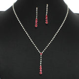 99106, ROUND DROP ACCENT CRYSTAL RHINESTONE NECKLACE SET