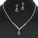 99108, TEARDROP ACCENT CRYSTAL RHINESTONE NECKLACE SET
