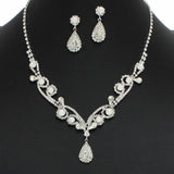 99113, CRYSTAL RHINESTONE WITH PEARL NECKLACE SET