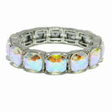 99123, GEOMETRIC RHINESTONE STRETCH BRACELET