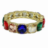 99123, GEOMETRIC RHINESTONE STRETCH BRACELET