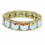 99123, GEOMETRIC RHINESTONE STRETCH BRACELET