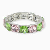 99123, GEOMETRIC RHINESTONE STRETCH BRACELET