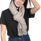 99133, SOLID COLOR OVERSIZE SCARF WITH FRINGE