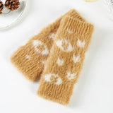 99149, MINI FLOWER PATTERN CHENILLE GLOVES