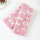 99149, MINI FLOWER PATTERN CHENILLE GLOVES