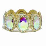 99151, OVAL RHINESTONE STRETCH BRACELET