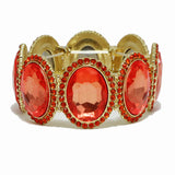 99151, OVAL RHINESTONE STRETCH BRACELET
