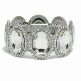 99151, OVAL RHINESTONE STRETCH BRACELET