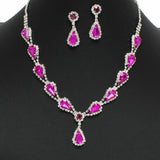 99152, TEARDROP ACCENT CRYSTAL RHINESTONE NECKLACE SET
