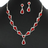 99152, TEARDROP ACCENT CRYSTAL RHINESTONE NECKLACE SET