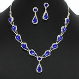 99152, TEARDROP ACCENT CRYSTAL RHINESTONE NECKLACE SET